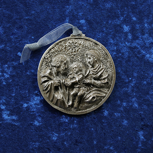 Nickel Silver Holy Family Ornament