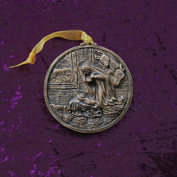 Bronze Madonna and Christ Child Ornament