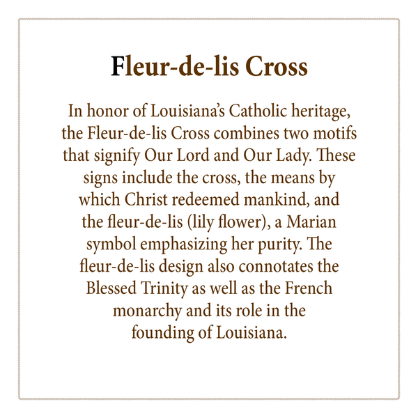 Golden White Fleur de Lis Cross Ornament