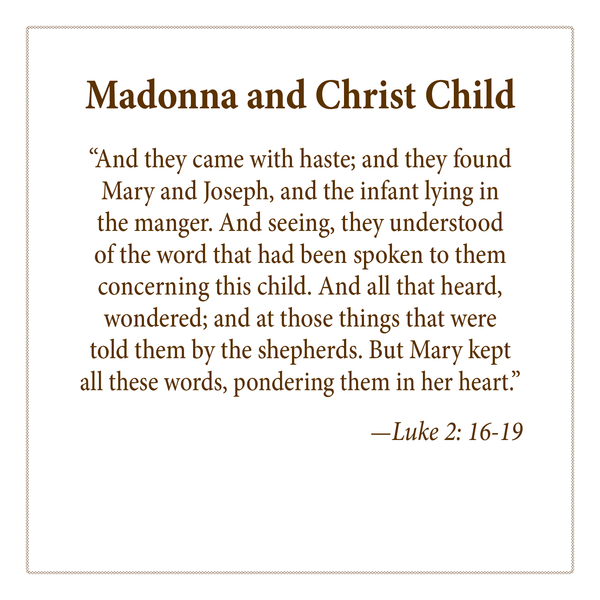 Bronze Madonna and Christ Child Ornament
