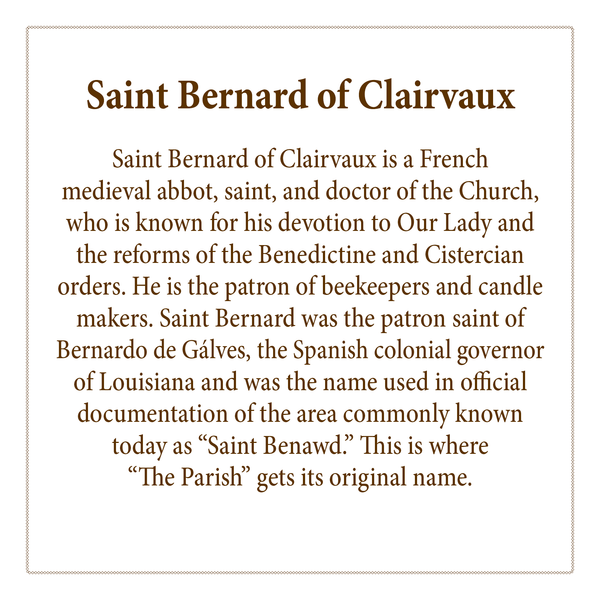 Golden White Saint Bernard of Clairvaux Ornament