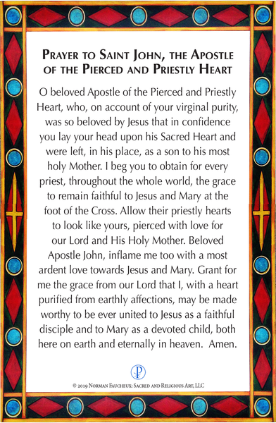 Prayer Card - Saint John and His Priestly Heart