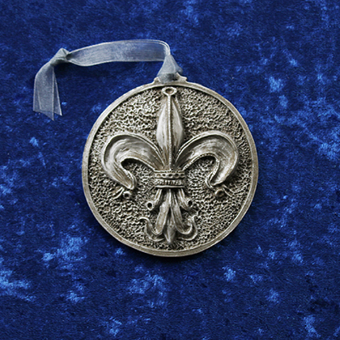 Nickel Silver Fleur de Lis Ornament