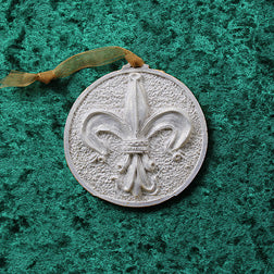 Golden White Fleur de Lis Ornament